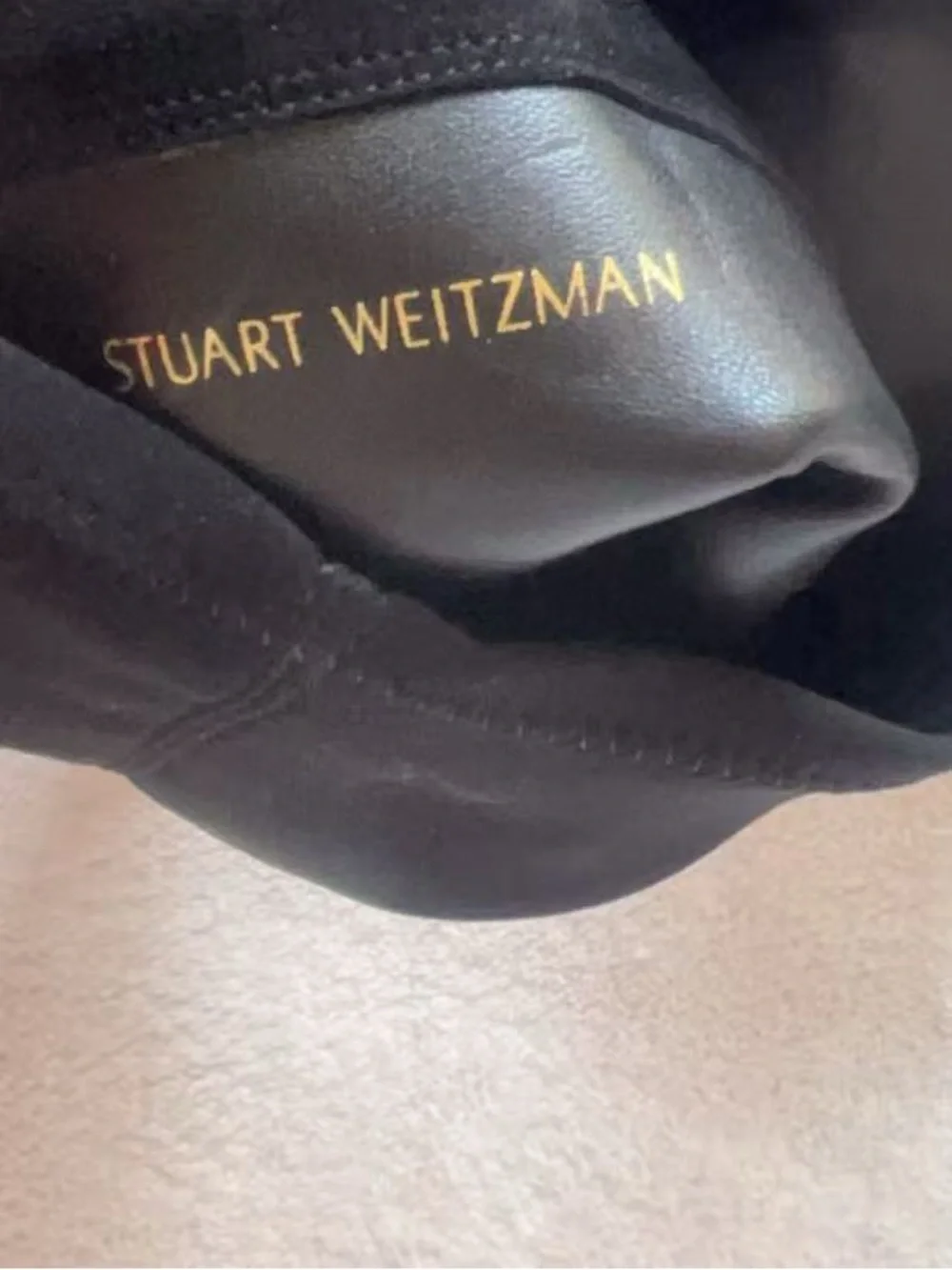 Stuart Weitzman Black Suede Over-the-Knee Boots